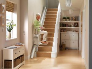 straight stair chair lift rails